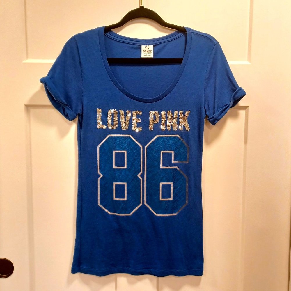 PINK- Sequin 86 tee, S/P